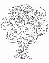 Roses Bunch Pages Coloring Rose Bouquet Getdrawings sketch template