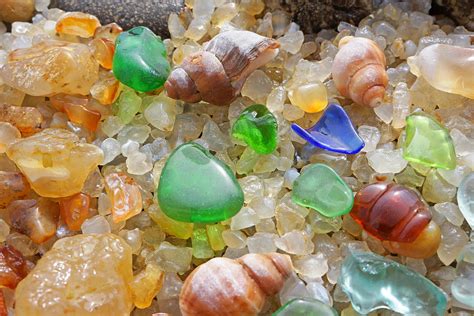 Green Seaglass Art Prints Sea Glass Shells Agates
