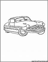 Cars Coloring Disney Hudson Pages Printable Color Fun sketch template