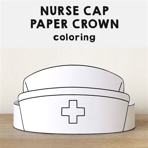 nurse hat paper crown printable coloring craft   teachers