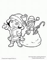 Coloring Pages Dora Christmas Library Clipart Sheets Cute Popular sketch template