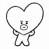 Bt21 Coloring Pages Tata Printable 21 Bt Shape Gift Heart Head Made Big Wonder sketch template