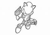 Coloring Sonic Metal Pages Cartoon Hedgehog sketch template