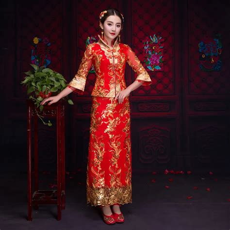 red traditional chinese clothing women tradition ladies embroidery