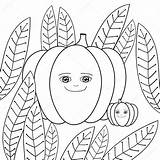 Coloring Pumpkins Pumpkin Vector Whimsical Depositphotos sketch template