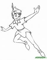 Peter Coloring Pan Pages Disney Printable Flying Tinker Bell Print Pdf sketch template