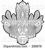 Devil Lankan Sri Mask Outline Coloring Lal Perera Clipart Vector Tikiri Dancing Featured Clipartartists sketch template