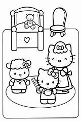 Coloring Pages Bedtime Kitty Hello Teeth Brushing Her Popular Brush Library Clipart sketch template