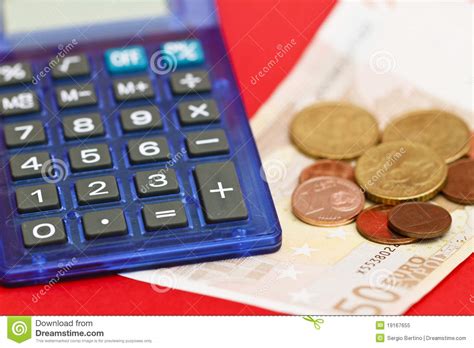 euro money  calculator stock image image  economy