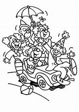 Coloring Pages Carnival Car Clowns Ride Little Coaster Roller Color sketch template