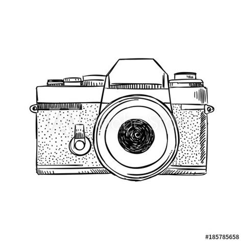 hand drawn vintage camera illustration sketched photography equipment comprar este vector de
