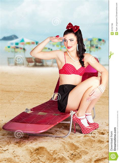 royalty free stock image sexy beach pin up girl wearing high heels image 31707796