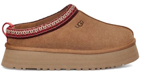 ugg tazz suede platform slippers  brown lyst uk