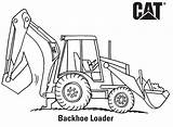Coloring Backhoe Pages Cat Excavator Caterpillar Hoe Drawing Machinery Loader Sketch Template Printables Popular sketch template