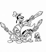 Musketiers Drie Disneykleurplaten sketch template