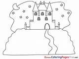 Castle Colouring Printable Night Coloring Sheet Title sketch template