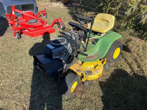 john deere  lawn  tractor   mower deckparts  schmalz auctions