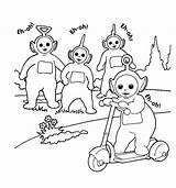 Teletubbies Scooter Coloring Play Pages sketch template