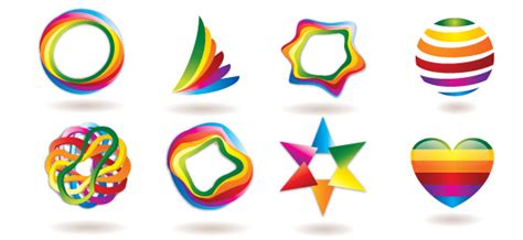 logo template set  colorful  abstract shapes  logo design templates