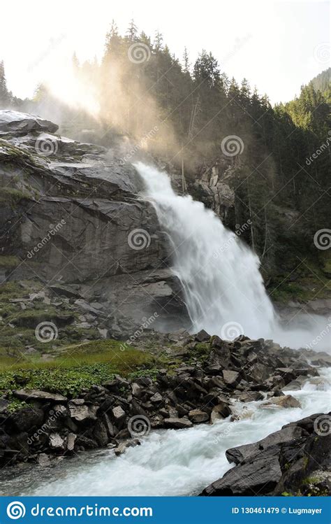 Krimml Waterfalls High Tauern National Park Austria Stock