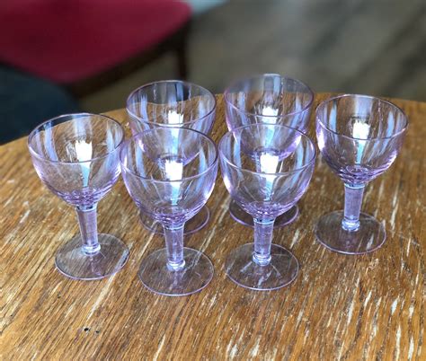 Vintage Neodymium Alexandrite Glass Set Of 6 Glasses Etsy