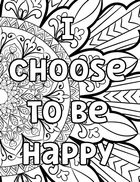 positive affirmation coloring page  anti anxiety  choose