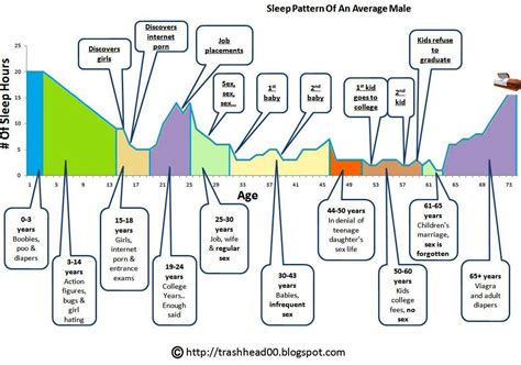 N00b The Average Male Sleep Pattern Over A Lifetime An Infographic