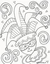 Mardi Gras Coloring Pages Alley Doodle Jester Whitesbelfast Credit sketch template