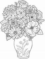 Coloring Flower Pages Vase Printable Kids sketch template