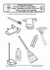Aseo Utiles Limpieza Diferencia Habitos Higiene útiles Preescolar Actividades Pega Aseos Encierra Hojas sketch template