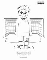 Senegal Coloring Football Cartoon sketch template