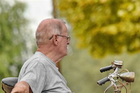 Free Picture Bicycle Eyeglasses Old Man Pensioner
