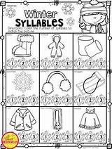 Kindergarten Syllables Winter Reading Activities Syllable Teachers Coloring Pay Themed Prep Number sketch template