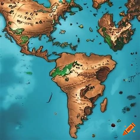 fantastic continent map  craiyon