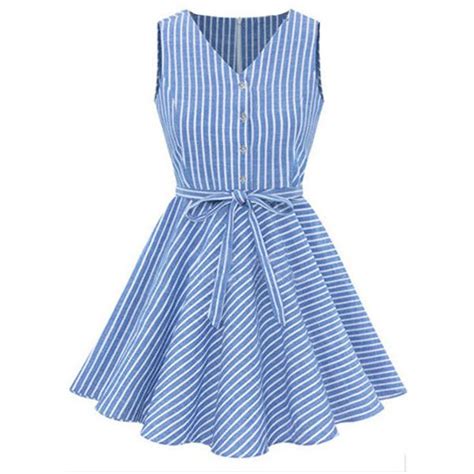 light blue stripe v neck button up casual dress found on polyvore top fashion products