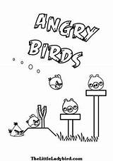Coloring Angry Birds Pages Slingshot sketch template