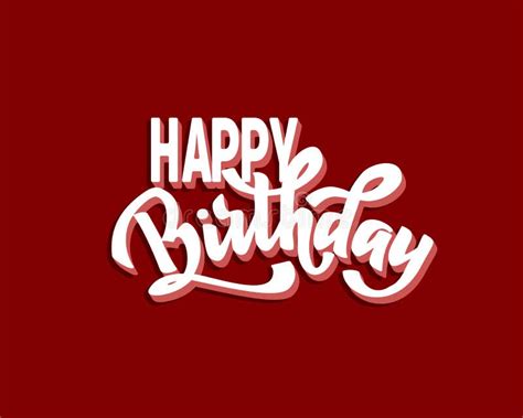 happy birthday hand lettering text brush ink calligraphy vector type