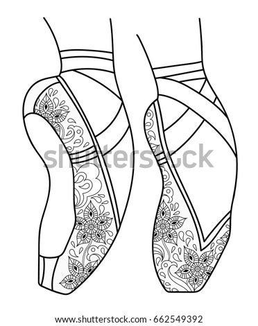 coloring page ballet shoe  svg file  diy machine