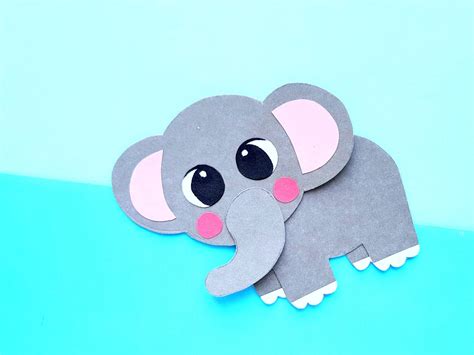 easy diy cut  paste elephant craft  kids