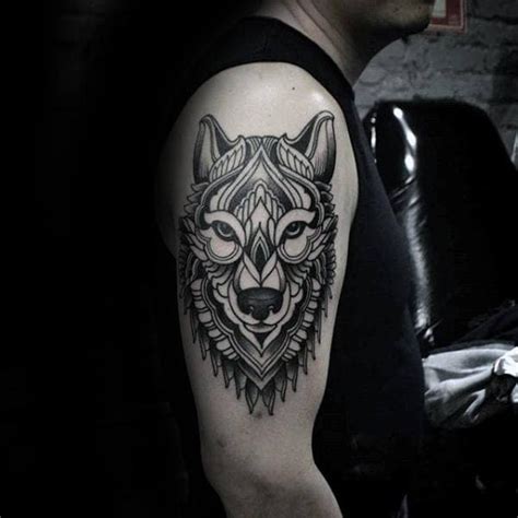 90 Geometric Wolf Tattoo Designs For Men Manly Ink Ideas