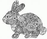 Coloring Easter Pages Adults Bunny sketch template