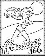 Barbie Kolorowanki Hawaje Kolorowanka Hawajach Topcoloringpages Druku Kolorowankę Wydrukuj sketch template