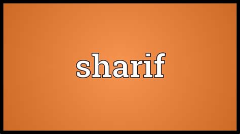 sharif meaning youtube