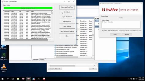 mcafee drive encryption agent system state inactive