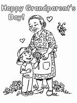 Coloring Grandparents Grandma Pages Flower Print Printable sketch template