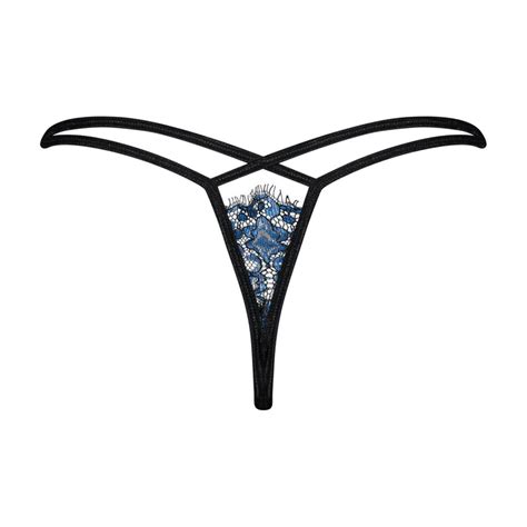 Sexy Lace Thong Panty Obsessive Yassmyne Black 10393 Lingerie — Lavinia
