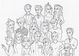 Coloring Glee Pages Cast sketch template