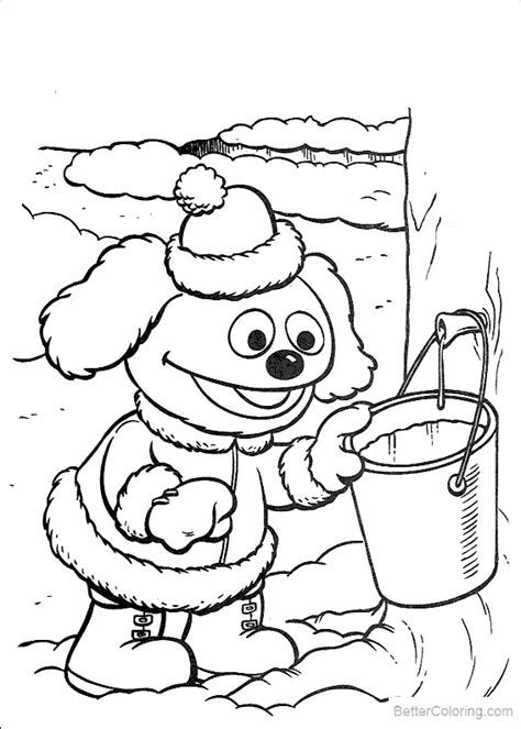 muppet babies coloring pages winter  printable coloring pages