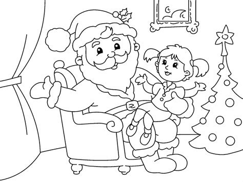 santa  girl coloring page coloring pages