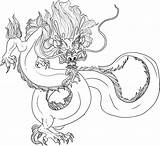 Dragon Coloring Chinese Kids Pages Printable sketch template